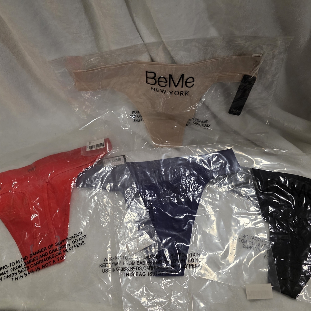 Women's Thong Panties - Pink, Red, Navy, Black Set